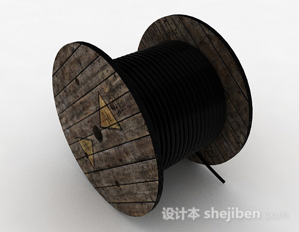 黑色电缆绳3d模型下载