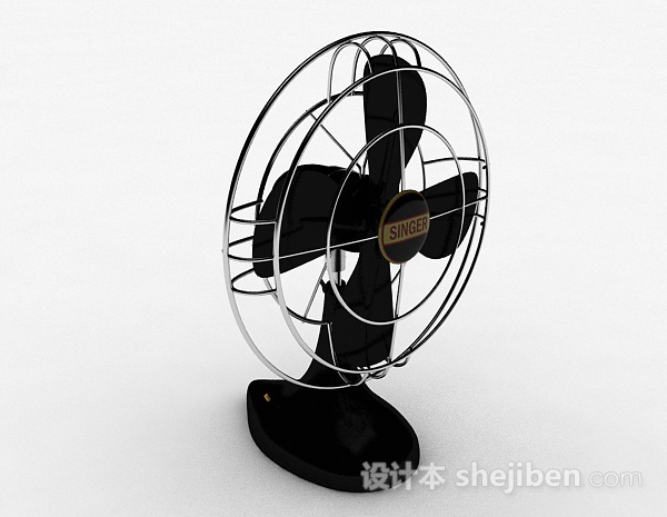 家庭黑色电风扇3d模型下载