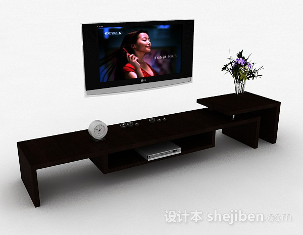 挂壁式液晶电视机3d模型下载