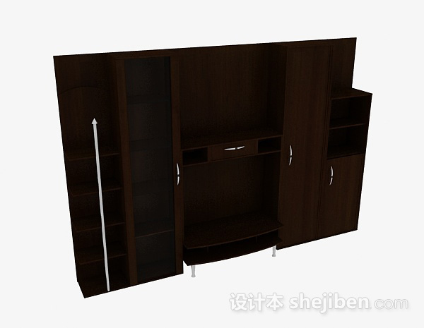 棕色木质家居骨子3d模型下载