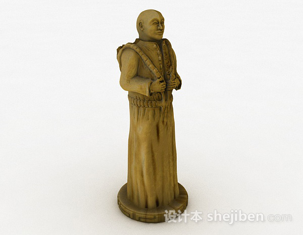 棕色人像雕塑品3d模型下载