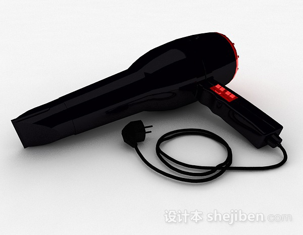 黑色吹风机3d模型下载