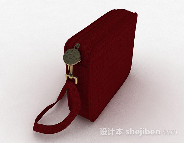 红色手拿钱包3d模型下载