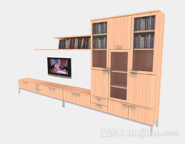 家居木质电视柜3d模型下载