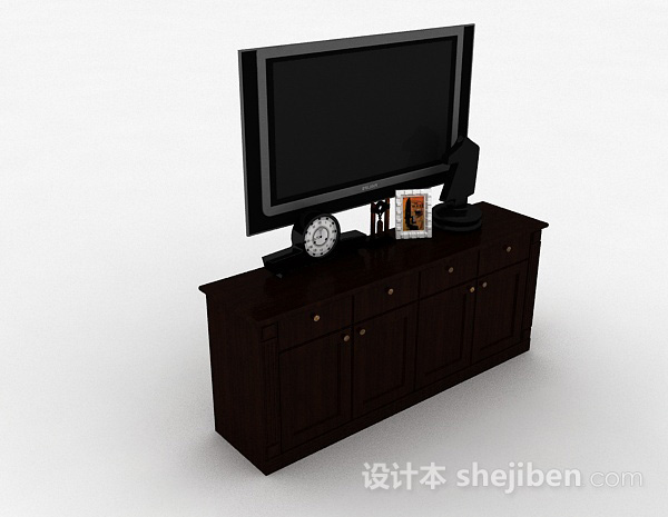 黑色电视机3d模型下载