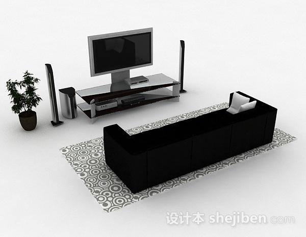 家居电视机3d模型下载