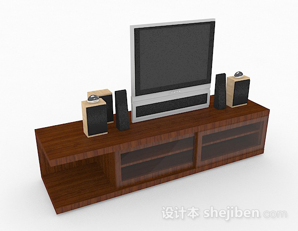 灰色电视机3d模型下载
