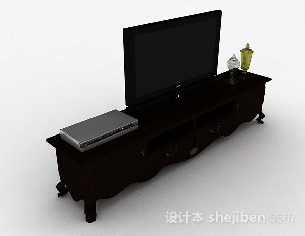 黑色电视机3d模型下载