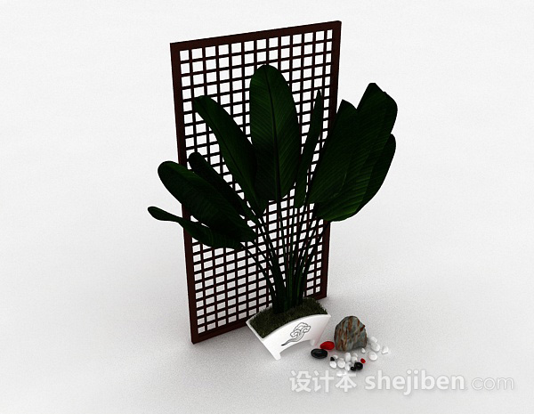 绿色室内盆栽3d模型下载