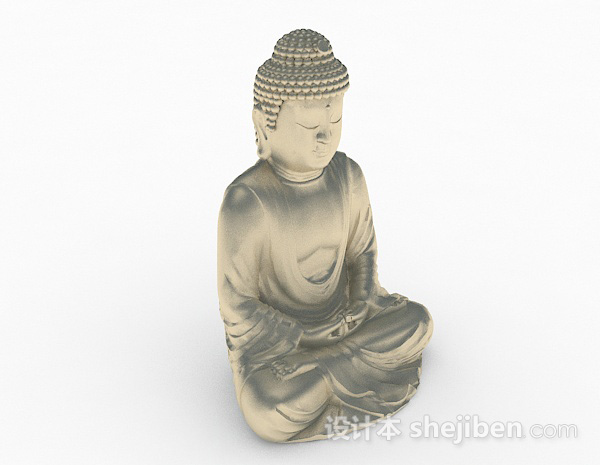 金属坐卧佛像3d模型下载