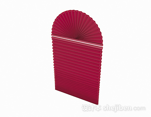 桃红色扇形窗帘3d模型下载