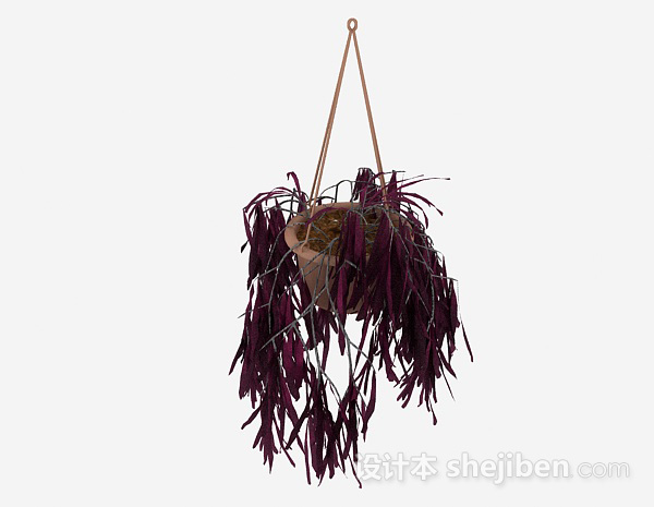 紫色挂篮植物3d模型下载