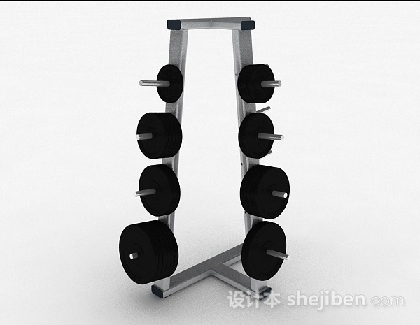 黑色杠铃片3d模型下载