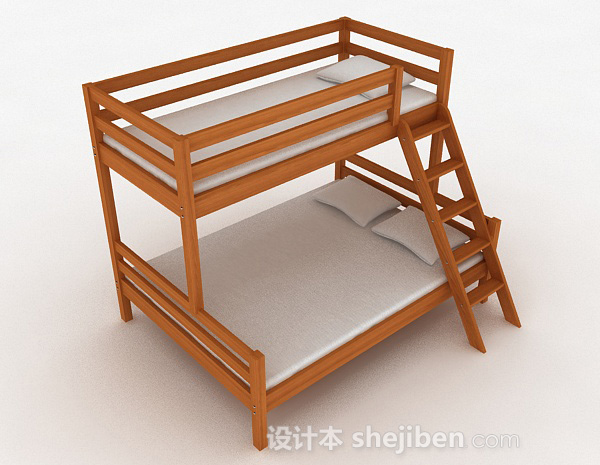 现代风上下层床3d模型下载