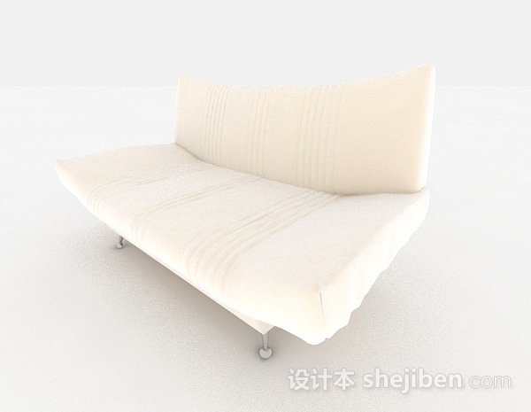 白色双人沙发3d模型下载
