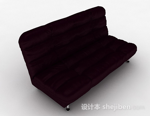 深紫色双人沙发3d模型下载