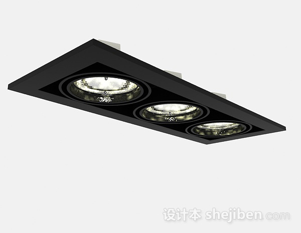 现代风格黑色吸顶灯3d模型下载