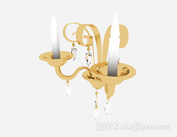 金色金属壁灯3d模型下载