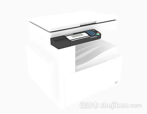 白色小型复印件3d模型下载