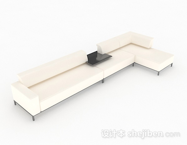 白色多人沙发3d模型下载