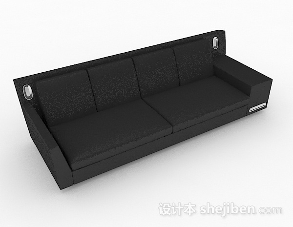 黑色多人沙发3d模型下载