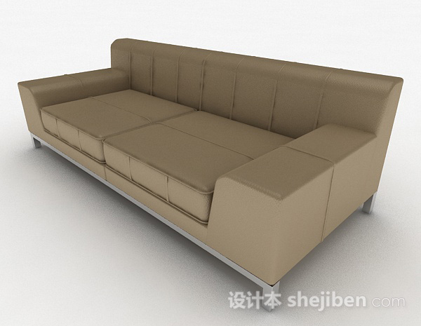 棕色双人沙发3d模型下载