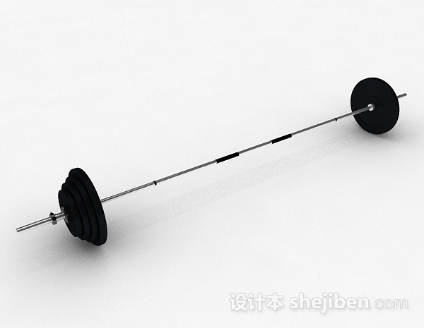 黑色杠铃3d模型下载