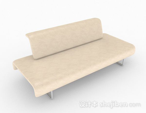 黄色简约双人沙发3d模型下载