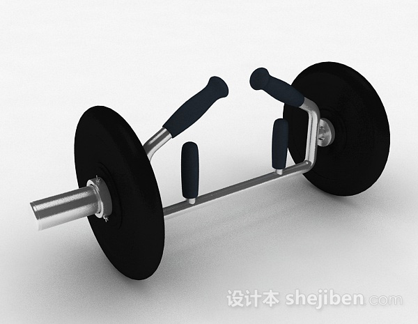 现代风黑色杠铃3d模型下载