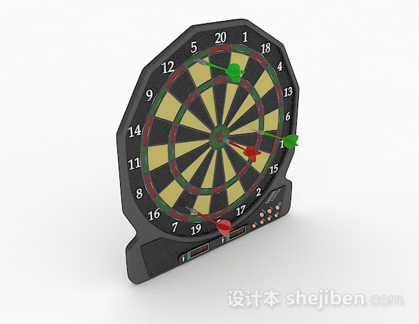 黑色圆形飞镖3d模型下载