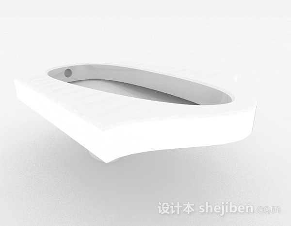 白色蹲便器3d模型下载
