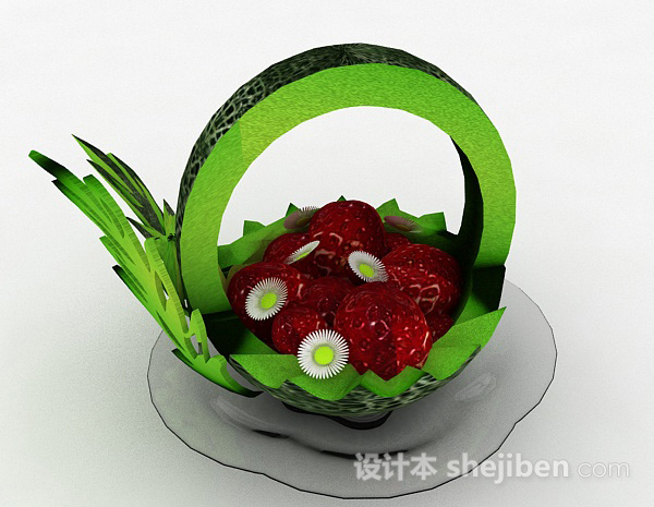 现代风水果拼盘3d模型下载
