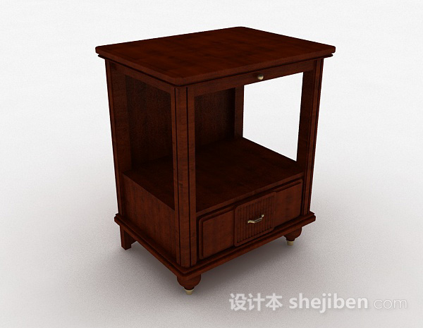 欧式棕色床头展示柜3d模型下载