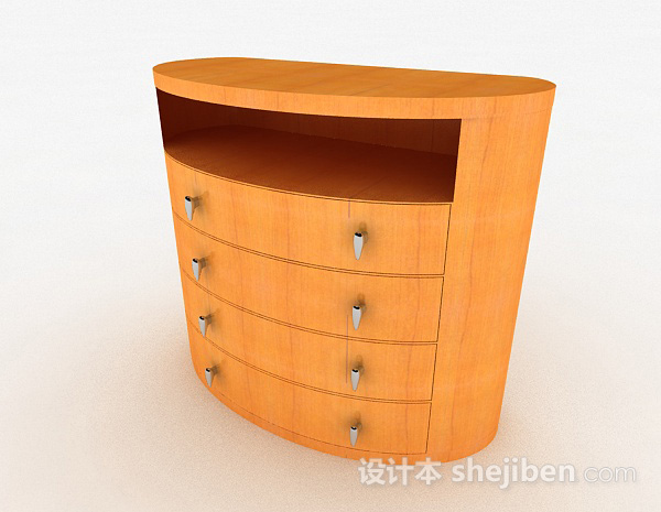 黄色床头柜3d模型下载