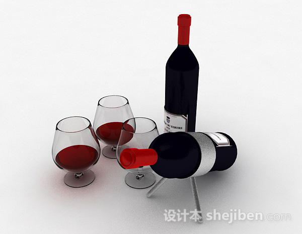 红酒3d模型下载