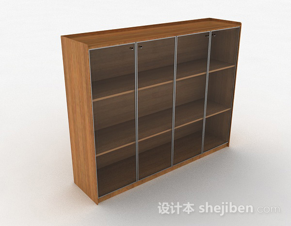 木质三层展示柜3d模型下载