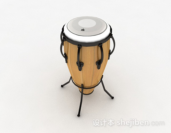 原木色音乐手鼓3d模型下载