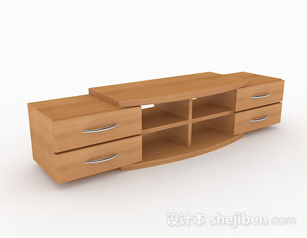 现代木质家居电视柜3d模型下载