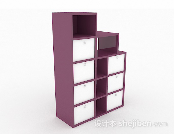 紫色家居柜子3d模型下载