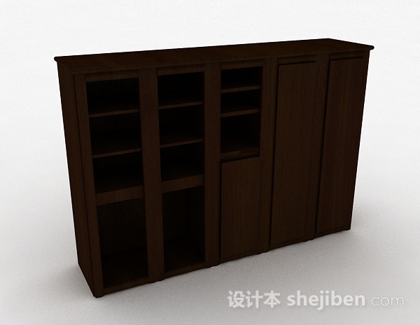 棕色木质衣柜3d模型下载