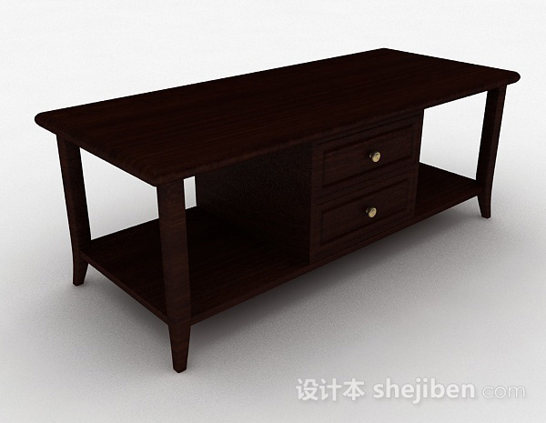 现代风单层木质电视柜3d模型下载
