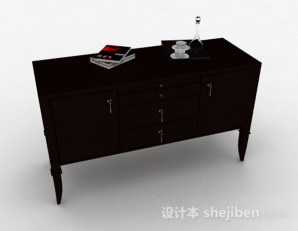 棕色木质柜子3d模型下载