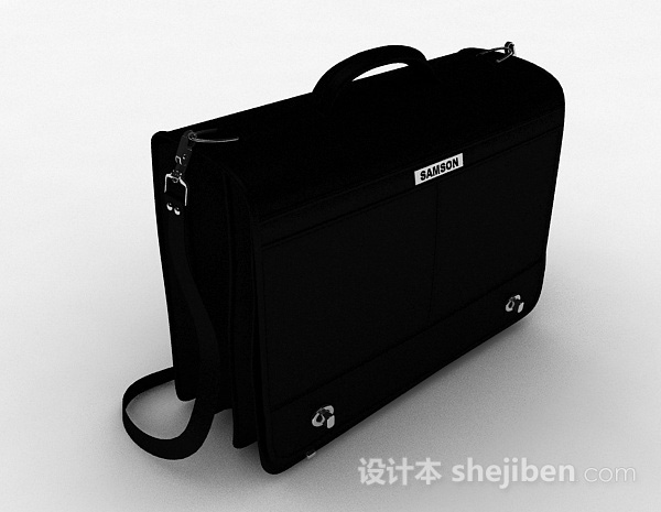 黑色手提公文包3d模型下载