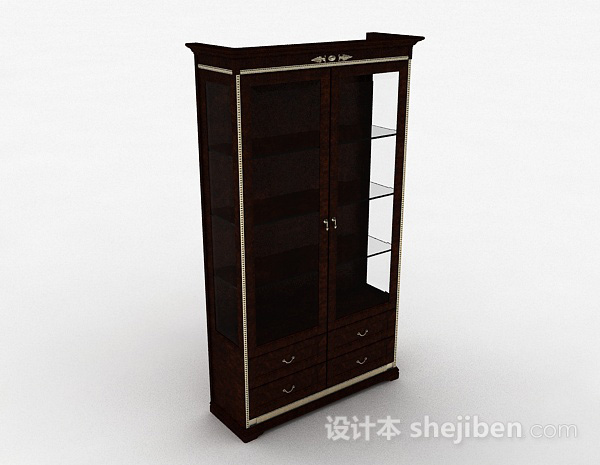欧式古典展示柜3d模型下载