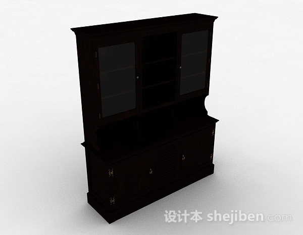 黑色多层展示柜3d模型下载