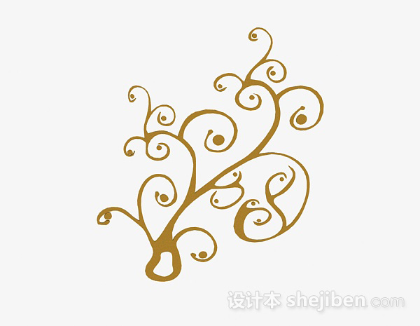 黄绿色植物墙纸3d模型下载