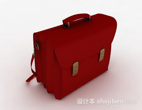 红色单肩包3d模型下载