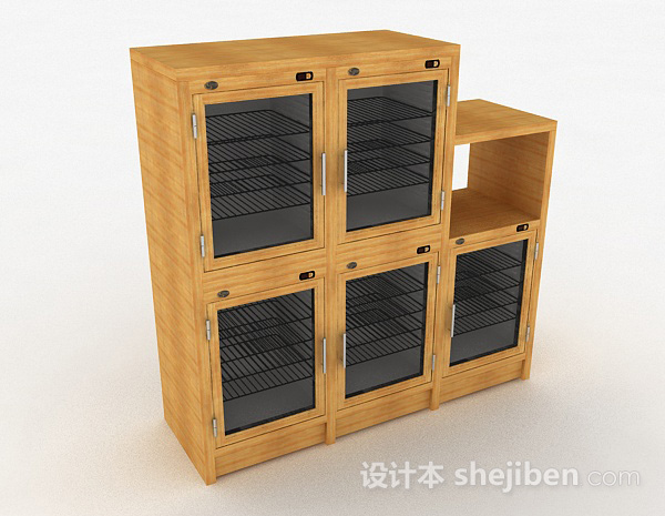 黄色家居橱柜组合3d模型下载