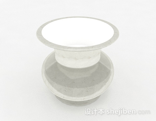 现代风格白色痰盂3d模型下载