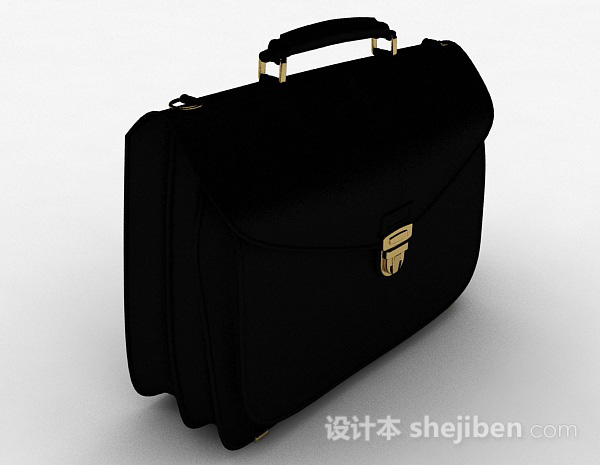 黑色简约手提包3d模型下载
